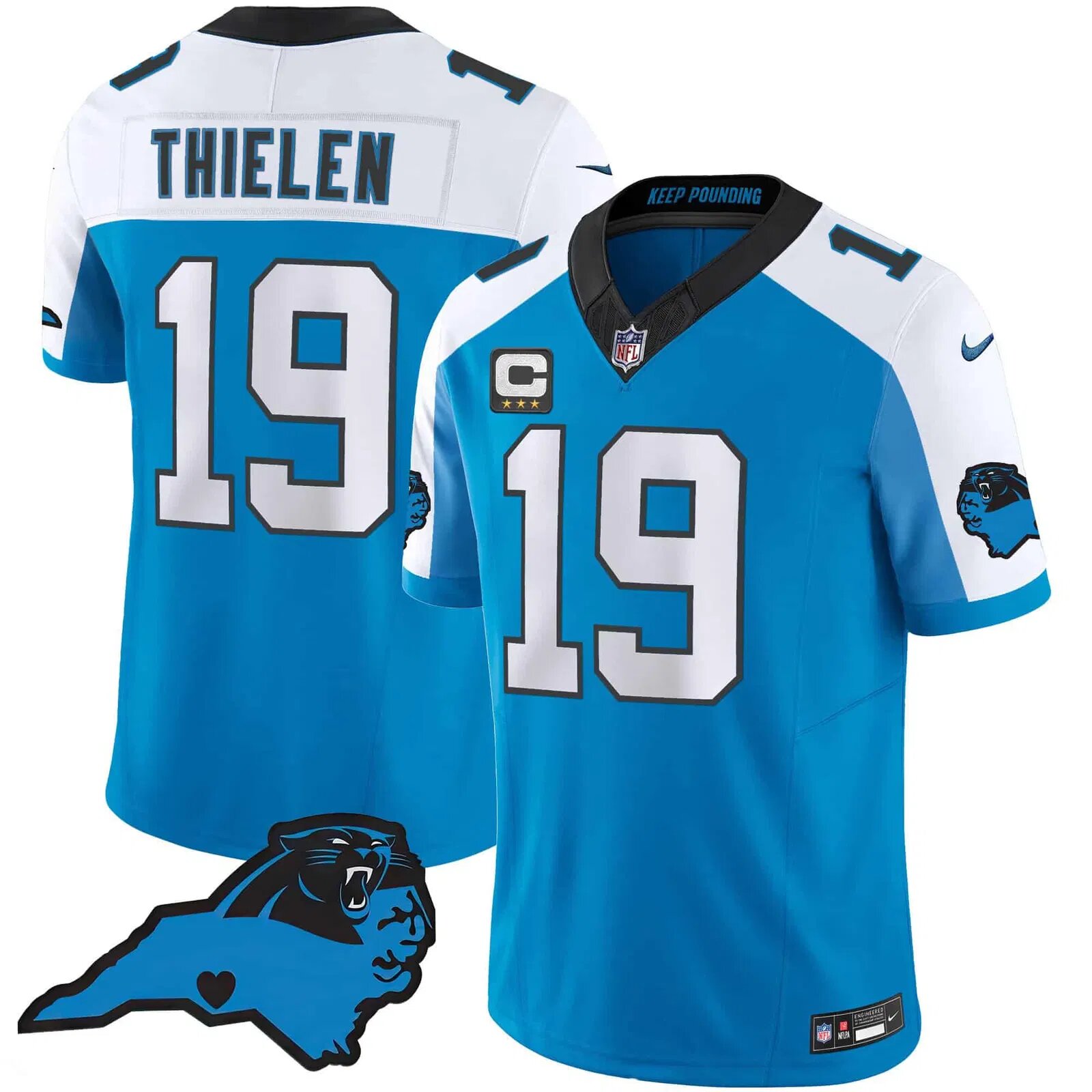 Men Carolina Panthers #19 Thielen Light Blue 2024 Nike Vapor Limited NFL Jersey->customized nfl jersey->Custom Jersey